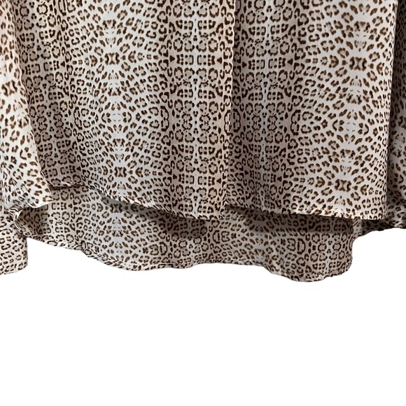 All in Favor Women Leopard Print Oversized Long Sleeve Blouse medium - Picture 4 of 7